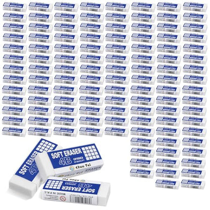 120 Pack White Erasers Bulk for Office, Office, Latex-Free Soft Erasers for Adult, Teachers as School Supplies