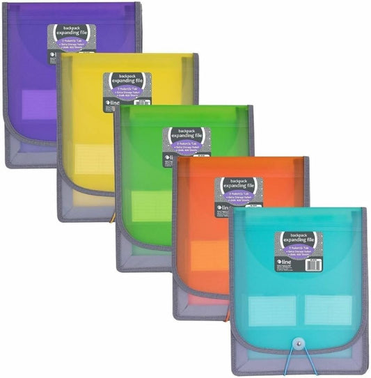 C-Line 7-Pocket Vertical Expanding Backpack Organizer File, 1 File, Color May Vary (58700), Assorted, 1" x 10 1/4" x 12 3/4" (Pack of 12) - size: 1 Count (Pack of 12)