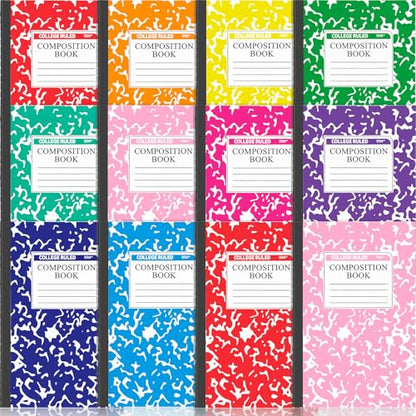 Fainne 12 Pack A5 Composition Notebooks Bulk College Ruled Composition Notebook College Ruled Notebooks Marble Covers Notebook for Student Classroom Office Supplies 8.2 x 5.5(12 Colors) - color: 12 Colors