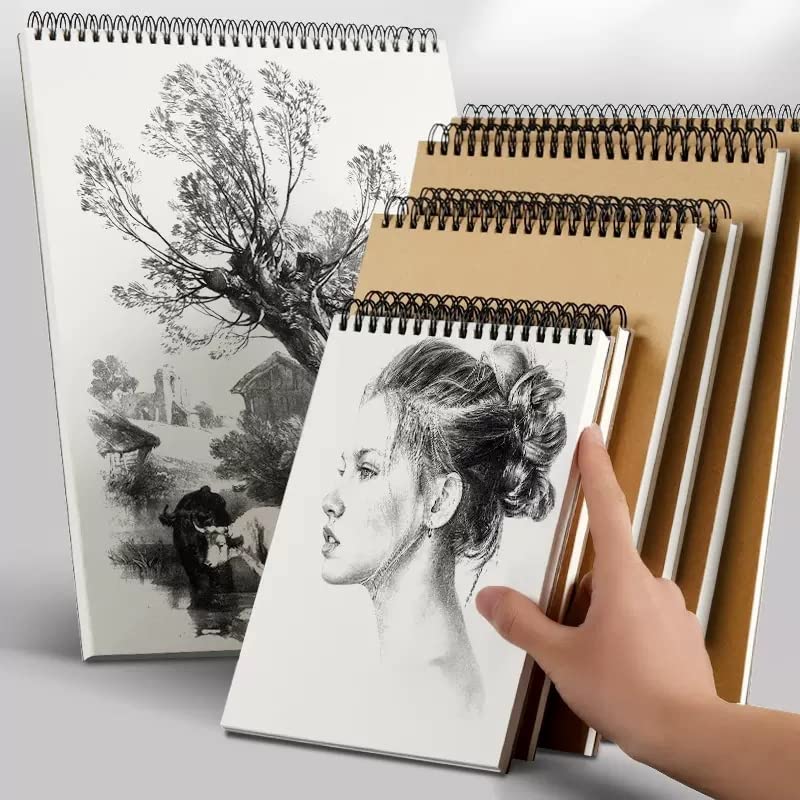 Mixed Media Sketch Pad,5.5" x 8.5" Spiral Bound (98lb/160gsm), 90 Sheets, Pack of 3, Durable Acid Free Sketchbook Hardcover Sketchbook, for Wet and Dry Media, Drawing, Painting (3 Pack- 5.5"X8.5") - color: 3 Pack- 5.5"X8.5"