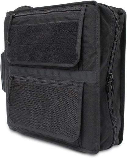 Tactical 3-Ring Binder Cover System, Zippered Padfolio Organizer Bag with leather handle (fits 1.5-2" Binders, Black) - color: Black, size: Fits 1.5-2" Binders