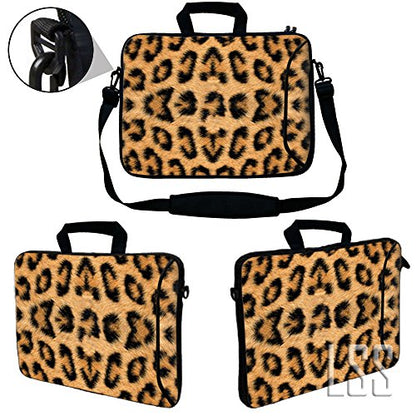 LSS 13.3 inch Laptop Sleeve Bag Compatible with Acer, Asus, Dell, HP, Sony, and More | Carrying Case Pouch w/Handle & Adjustable Shoulder Strap,Leopard Print - color: Leopard Print, size: 13 in – 13.3 in