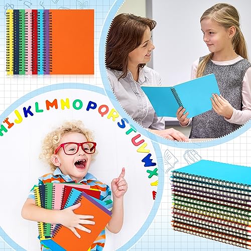 Yeaqee 60 Pack Spiral Notebooks Bulk, College Ruled 8.5 x 5.5 inch Small Spiral Notebooks 50 Sheets, Hardcover Writing Journals for Back to School Supplies, Classroom, Students, Teachers