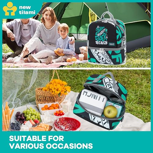 NEW TILAMI Kids Lunch Bag Double Insulated for tilami Rolling Backpack Girls Boys forTravel School Picnic, Vibrant Teal - color: Vibrant Teal