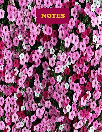 Notes: College Ruled Notebook | 120 Lined Pages | Large, 8.5 x 11 Inches | Journal, Diary, Subject Composition Book With A A Sea Of Purple, Pink, And Fuchsia Blooming Flowers Cover