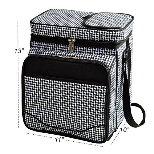 Picnic at Ascot Original Insulated Picnic Basket/Cooler Equipped with Service for 2- Designed, Assembled & Quality Approved in the USA - color: Houndstooth