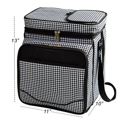 Picnic at Ascot Original Insulated Picnic Basket/Cooler Equipped with Service for 2- Designed, Assembled & Quality Approved in the USA - color: Houndstooth