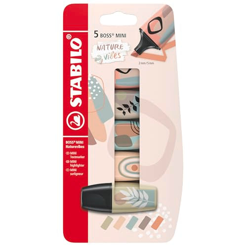 STABILO - Boss Mini Naturevibes Highlighters - Blister Pack of 5 - 5 Colours - style: Blister pack of 5