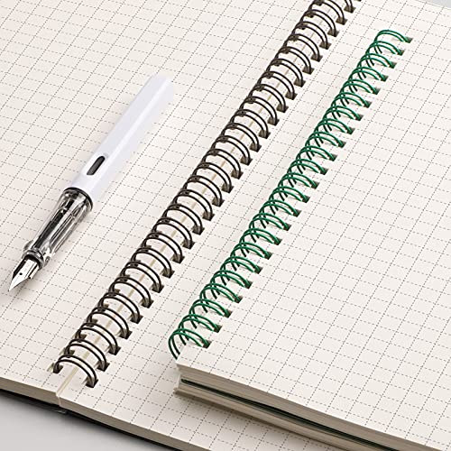 EMSHOI Graph Grid Journal Notebook, 2 Pack, 320 Pages, B5 (7.4" x 10") | 100 GSM Thick Paper, Flexible Plastic Cover, Spiral-bound, for School, Student, Note Taking, Engineering (Brown & Green) - color: Brown Green, style: B5-Graph
