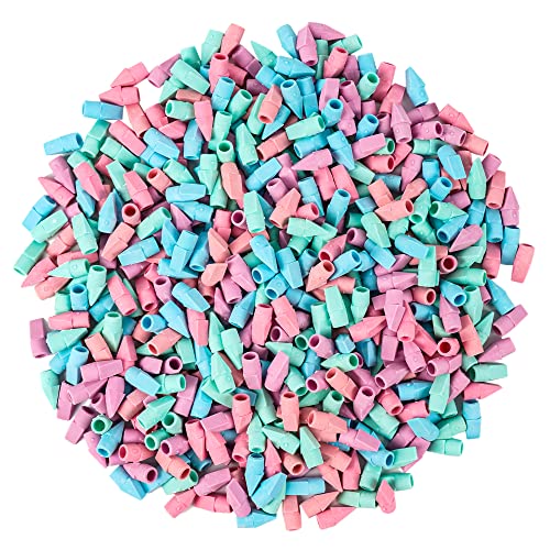 500 Pack Pencil Eraser Caps Pastel Colors Latex Free Pencil Pencil Eraser Toppers Arrowhead Caps Erasers for School Supplies,Light Color - color: Light Colour