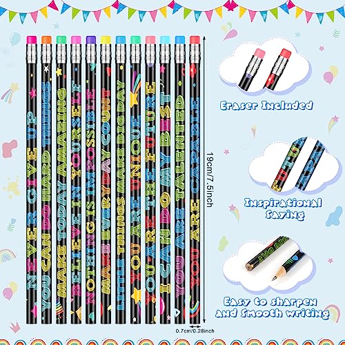 200 Pcs Motivational Pencils Bulk, Fun Inspirational School Pencils for Classroom, Cute Wood Pencils with Encourage Positive Sayings, Back to School Supplies for Kids Student Teacher Classroom Reward - size: 200 Count (Pack of 1)