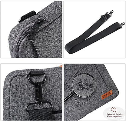 DOMISO 15-15.6 Inch Laptop Sleeve Bag Water Resistant Briefcase Messenger Shoulder Bag for ThinkPad L580/16 MacBook Pro/IdeaPad 320/Dell XPS 15/HP Envy x360/ASUS ROG Zephyrus/Acer Chromebook,Grey - color: Grey, size: 15 - 15.6 Inch
