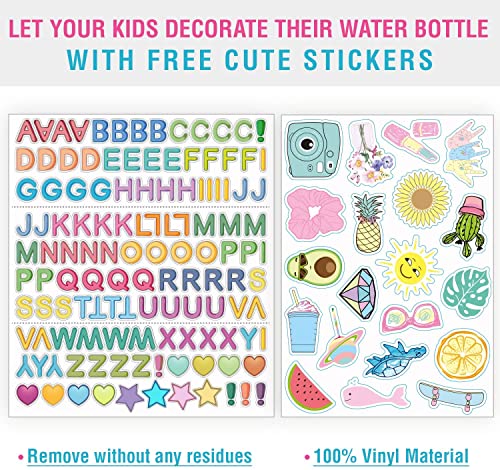 CHILLOUT LIFE 12oz Kids Insulated Stainless Steel Water Bottle with Leak Proof Spout Lid & 144 Stickers - color: Ocean Blue, style: 12 oz