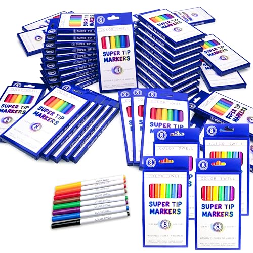 Color Swell Bulk Super Tip Markers, 40 Pack, 8 Colors per Pack (320 Total) - size: 40 Pack | 320 Markers
