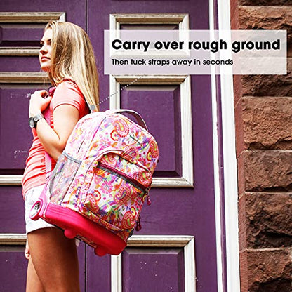 J World New York Sunrise Rolling Backpack Backpack, MINT TRIBAL - color: Mint Tribal