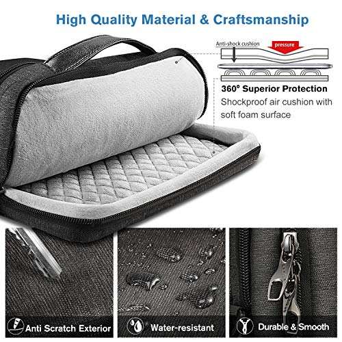 FINPAC 15.6-inch Laptop Shoulder Bag, Protective Computer Carrying Case Compatible with 16.2" MacBook Pro M5/M4/M3/M2/M1, 15-16" MacBook Air/Pro, Surface Laptop/Book, 15.6" HP/Dell/Acer/Samsung, Black - size: 15.6-inch
