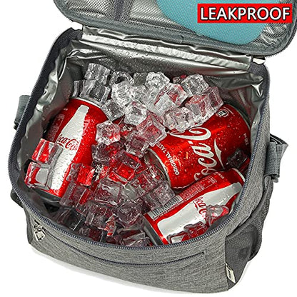 GYEUKHAM Insulated Lunch Bag for Adult/Women/Men, Reusable Large Lunch Box Cooler Soft Leakproof Tote, Thermal Meal Prep Lunch Pail with Adjustable Shoulder Strap for Picnic/School/Travel/Office,Grey - color: Gray