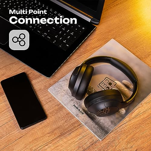PowerLocus Bluetooth Headphones Over Ear, 50H Playtime with 4 EQ Modes Wireless Headphones with Microphone, HiFi Stereo Deep Bass, Soft Ear Cups, Foldable Lightweight Headset for Travel/Office/Workout - color: Black/Gold