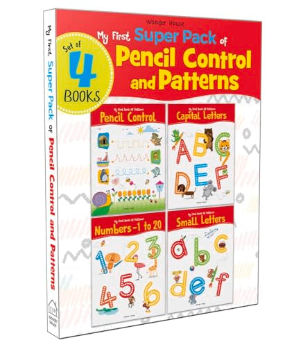 My First Super Boxset of Pencil Control and Patterns : Pack of 4 interactive activity books to practice Patterns, Numbers and Alphabet