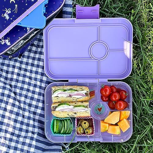 Yumbox Tapas Leakproof Bento Box, 4 Compartments, Seville Purple | Large 4.2-Cup Capacity | Sandwich-Friendly| Removable Compartment Tray | Easy-Open Single Latch | Ideal for Teens & Adults - color: Seville Purple Rainbow