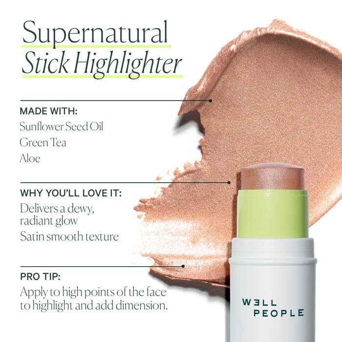 Well People Supernatural Stick Highlighter, Highlight Stick For Hydrated, Dewy Skin, Use On Lips, Cheeks & Eyelids, Vegan & Cruelty-free, Rose Glow - color: Rose Glow