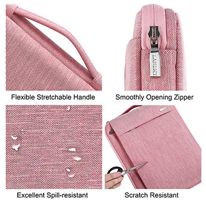 LANDICI 360° Protective Laptop Sleeve 13-14 Inch, Computer Bag Carrying Case for MacBook Air 13 M1/M2, MacBook Pro 13/14, Chromebook 14, Women, Slim, Shockproof, Waterproof, Pink - color: Pink, size: 13-14 Inch