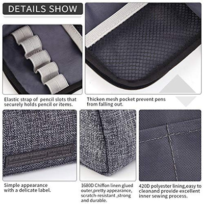 EASTHILL Big Capacity Pencil Case Pouch Pen Case Simple Stationery Bag School College Office Organizer for Teens Girls Adults Student - color: Black M