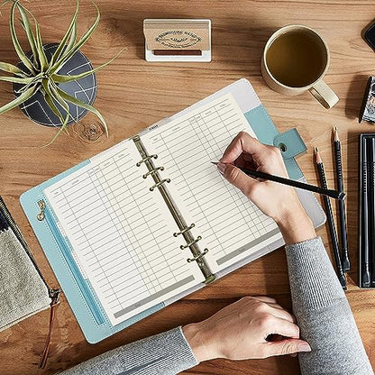 A5 Planner Inserts,6 Ring Budget Binder Refill,Personal Accounting Book for Filofax, 90 Pages Double Side Printed, 100Gsm Paper, Harphia(A5 5.59 x 8.27'',Finance) - color: Finance Schedule, size: A5