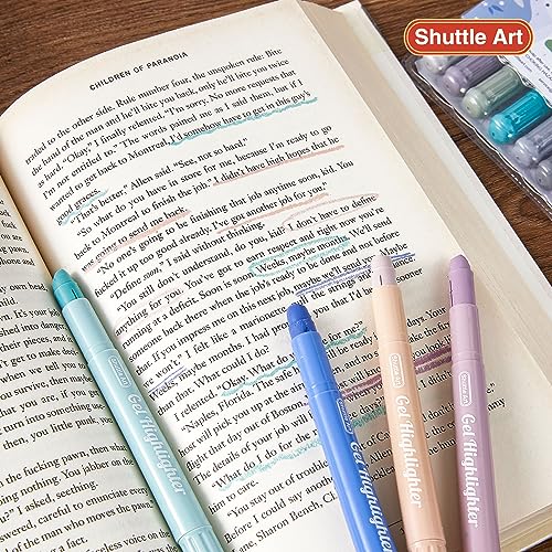 Shuttle Art Bible Highlighters and Pens No Bleed, 12 Dusty Colors Gel Highlighters No Bleed Through, Bible Journaling Supplies, Great for Journaling Highlighting and Studying - color: 12 Dusty Colors