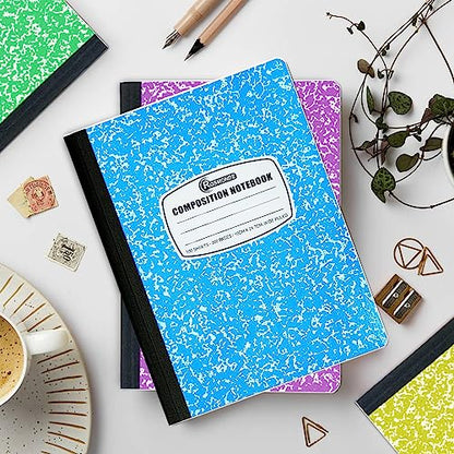 Rosmonde 50 Pack Composition Notebooks Bulk Wide Ruled, Bulk Notebook | Bulk Marble Composition Notebook, 200 Pages (100 Sheets), 9-3/4 x 7-1/2, Hard Cover, Bulk Notebooks for Office & School - size: 50 Pack | Bulk Value, style: Wide Ruled - Color Marble