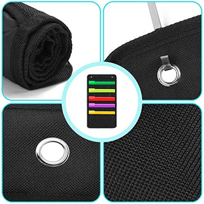2 Pack Heavy Duty 5 Pocket Door Hanging File Organizer, Black Wall Storage Pocket Charts with 2 Hangers, Great for Classroom, School, Home or Office Use (5 Pocket-2Pack) - size: 5 Pocket-2Pack