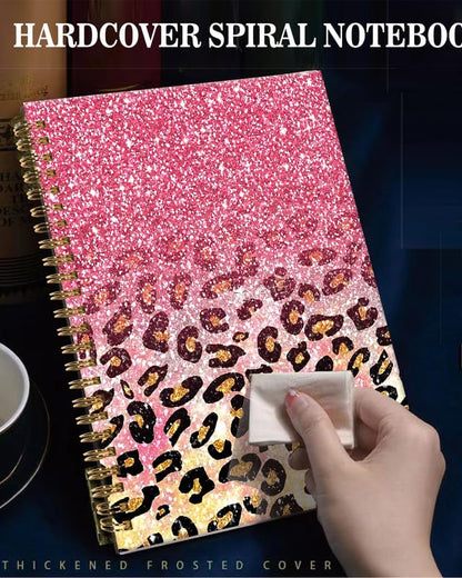 Spiral Journal Notebook,A5 Hardcover Lined Journals for Women Girl 6 x 8.3 in,120 Pages Thick Paper,Cute College Ruled Writing Notebook for Gifts Office Work School(Luxury Pink Leopard) - color: Luxury Pink Leopard