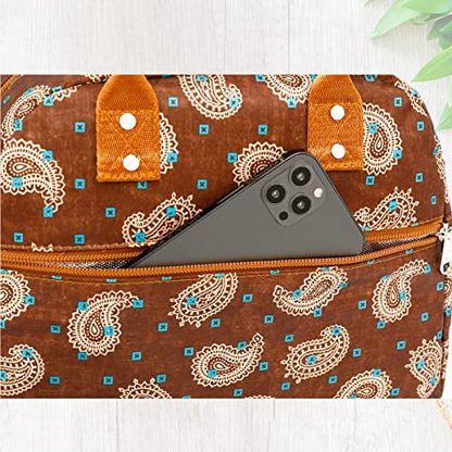 FlowFly Insulated Lunch Bag With Shoulder Strap for Women, Men, and Kids, Large and Reusable, Handle, Freezable Work and School Travel Tote and Meal Prep Organizer,Cashew - color: Cashew