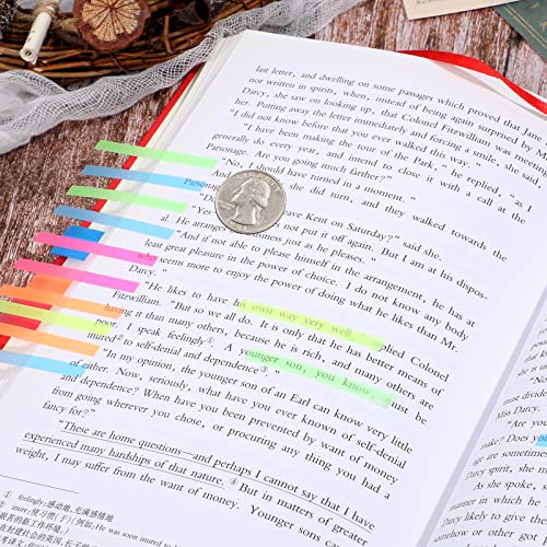 Zonon 4500 Pcs Removable Highlighter Tapes Text Highlighter Strips Transparent Sticky Note Tabs Neon Page Marker Index Tabs for Book Annotating Bible Study Aesthetic Office School Supplies