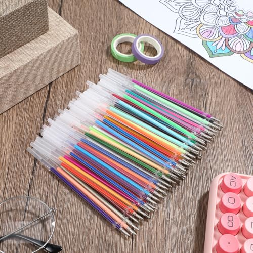 Glitter Pen Refills Signature Gel Ink Pen Refill Replacement for Office and School Use Portable Creative Refills for Smooth Writing