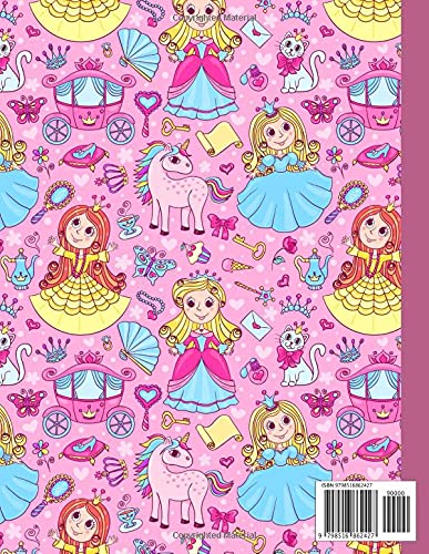 Princess Primary Composition Notebook: Handwriting Practice Paper With Dotted Mid Line And Drawing Space For Grades K-2 | 120 Pages | 8.5 x 11 In