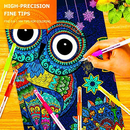 120 Pack Glitter Gel Pens Cute Office School Supplies Gifts for Teen Girl | 120 Glitter Gel Pens:60 Pens,60 Refills,Neon Glitter Pastel Metallic,Travel Case,Coloring Book Smooth Ink,Women Girls Gift. - color: Pink