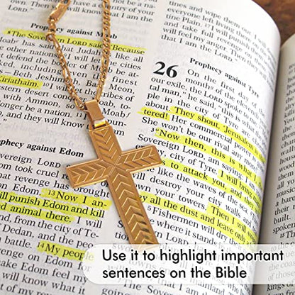 feela 24 Pack Yellow Gel Bible Highlighters Markers Pens Journaling Supplies, No Bleed Through For Highlighting Journal School Office