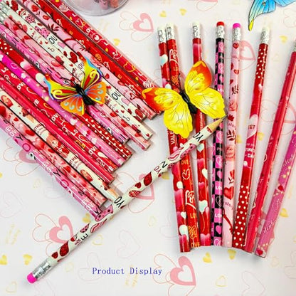 72PCS Valentine Wooden cased Pencils for Kids with Erasers, Wood Wedding Golf Pencils for School,Drawing,Gift (72PCS, Valentine's Day) - style: Valentine's Day