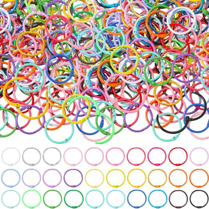 150 Pcs Loose Leaf Binder Rings Colorful Book Rings Metal Notebook Paper Flash Cards Keychain for Index Cards Students Teachers Workers School Office, 1 Inch, 30 Colors