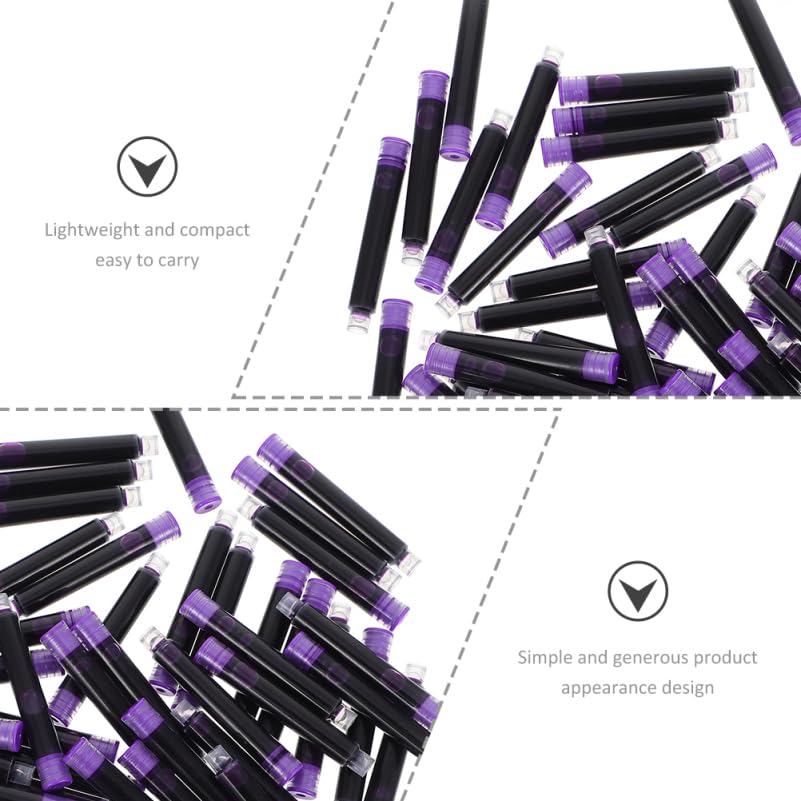 100pcs Erasable Fountain Pen Ink Cartridges Smooth Writing Refills for School and Office Supplies Compatible Most Fountain Pens