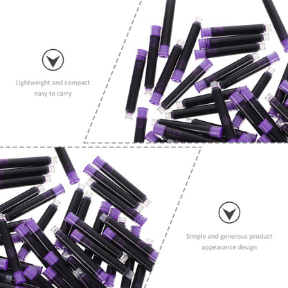 100pcs Erasable Fountain Pen Ink Cartridges Smooth Writing Refills for School and Office Supplies Compatible Most Fountain Pens