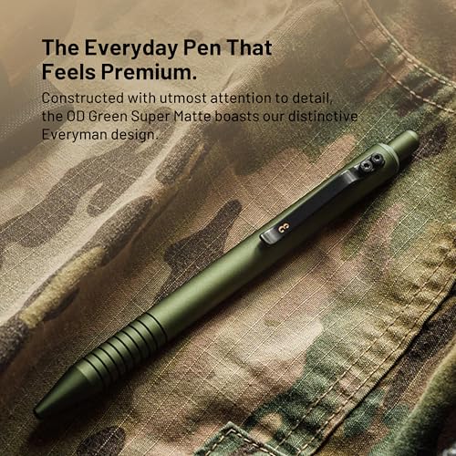 Everyman OD Green Grafton Super Matte Full Click Refillable Gel Pen | Durable EDC Writing Tool with Deep Grip | Smooth 0.7mm Ink Flow for Daily Use, Notes, Journaling, and Office Essentials - color: OD Green, style: Full Click