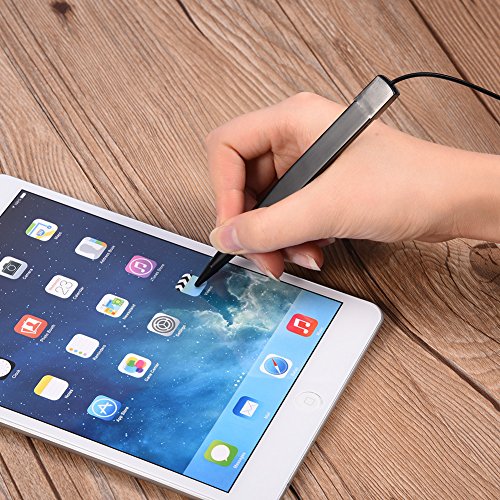 Pen, Professional Spring Pen Pressure Sensitive Pen with Spring Rope w/Pen Holder for Car Navigation Capacitive POS Order Machine