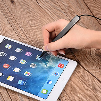 Pen, Professional Spring Pen Pressure Sensitive Pen with Spring Rope w/Pen Holder for Car Navigation Capacitive POS Order Machine