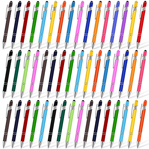 Konohan 100 Pieces Stylus Pen 2 in 1 Ballpoint Pen with Stylus Tip for Touch-Screen Phone Tablet, Touchscreen Devices