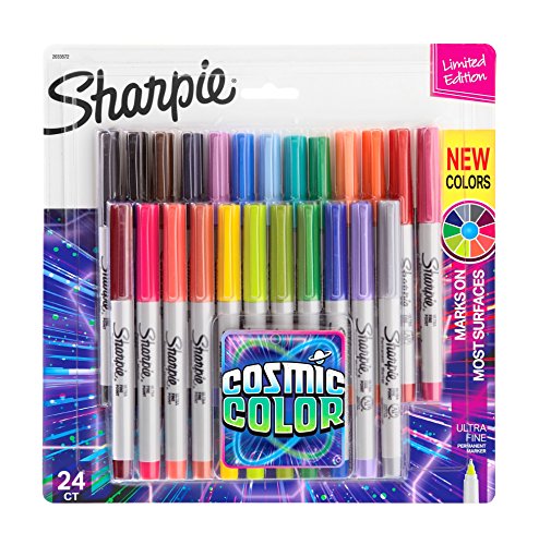 Sharpie Permanent Markers, Ultra Fine Point, Cosmic Color, Limited Edition, 24 Count - size: Ultra Fine Tip, style: Cosmic Color