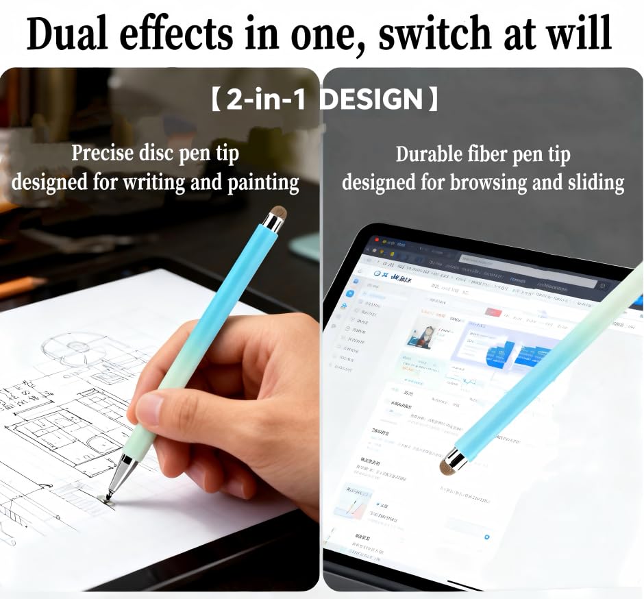 Stylus Pen for Samsung Galaxy Tab A11+/A11/A9Plus/A9/A8/A7 Compatible with iPad iOS/Android 15/14 Tablet All Touch Devices Universal High Sensitive S Pen (Pink+Green) - color: Pink+Green