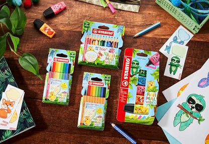 STABILO point 88 Mini Animal Vibes - Fineliner - Pack of 8 - Assorted Colours - style: point 88 Mini