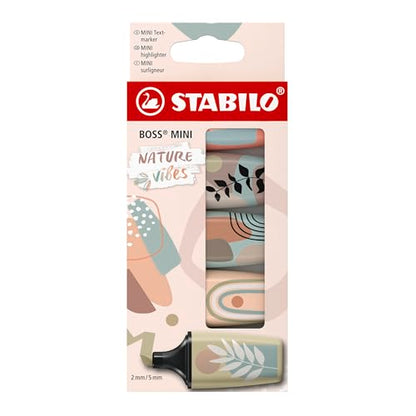 STABILO BOSS MINI Naturevibes Marker - Cardboard Box with 5 Colours - style: Pack of 5